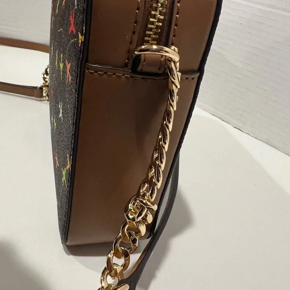 MICHAEL KORS JET SET BROWN MULTI EAST WEST AIRPLANES CROSSBODY BAG - Picture 8 of 9